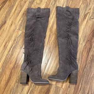 Suede Thigh high boots. Size 5